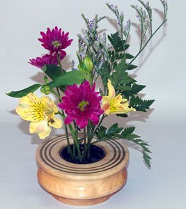 Maple & Brass Flower Holder