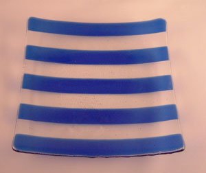 Blue Clear Striped Dish